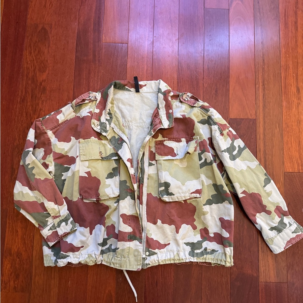 Zara Khaki, Olive & Rust Camouflage Utility Jacket